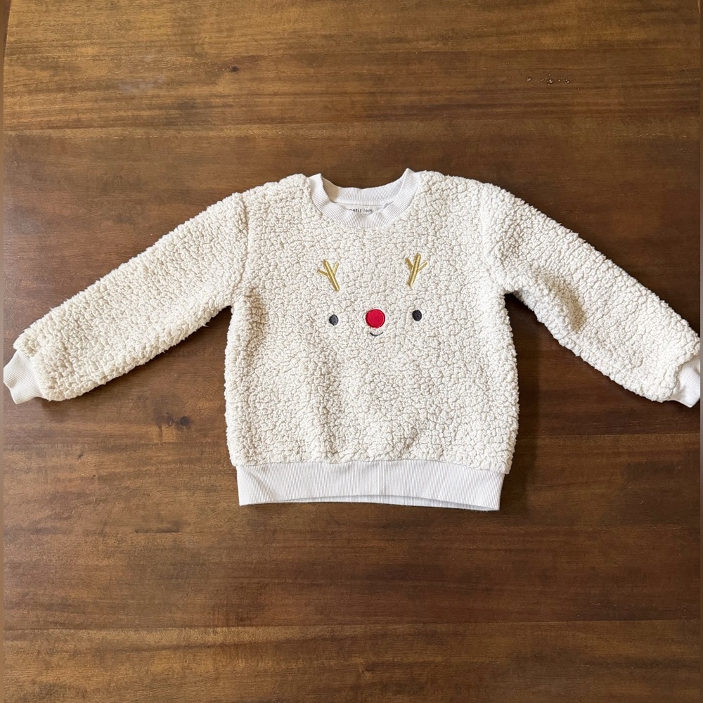 Petit Lem Sherpa Reindeer Sweatshirt (Size 3)